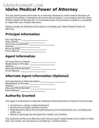 Attorney-Approved  Medical Power of Attorney Template for Idaho